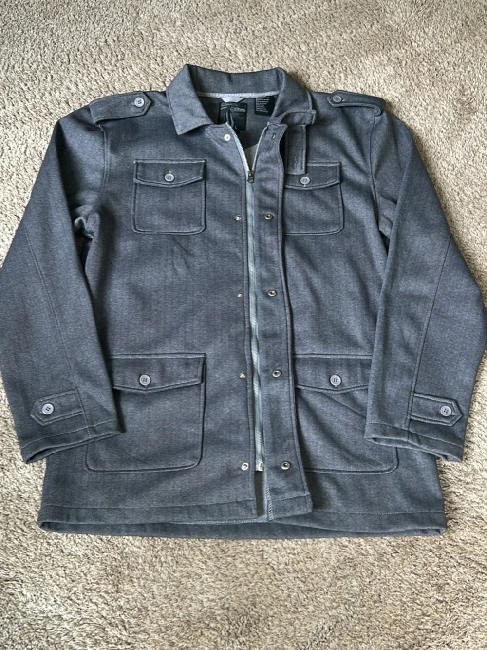 Eton Charcoal Gray Military Field Jacket